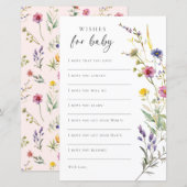 Wildflower Floral Baby shower Wishes voor Baby (Voorkant / Achterkant)