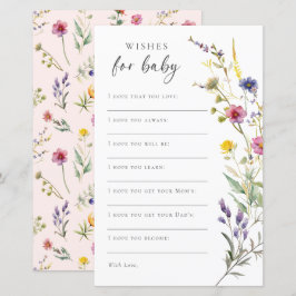 Wildflower Floral Baby shower Wishes voor Baby