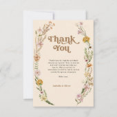 Wildflower Floral bedankje Kaart (Voorkant)