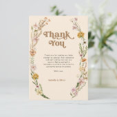 Wildflower Floral bedankje Kaart (Staand voorkant)