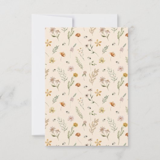 Wildflower Floral bedankje Kaart (Achterkant)