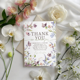 Wildflower Floral Birthday Thank You Card Kaart