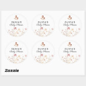 Wildflower Floral Boho Baby shower Cadeau Mailer Ronde Sticker (Vel)
