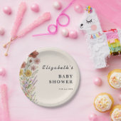 Wildflower Floral Boho Baby shower Papieren Bordje (Feest)