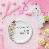 Wildflower Floral Boho Baby shower Papieren Bordje (Feest)