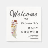Wildflower Floral Boho Baby shower Servet (Voorkant)