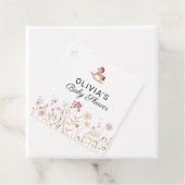Wildflower Floral Boho Baby shower Souvenir Gift Bedankjes Labels (In situ)