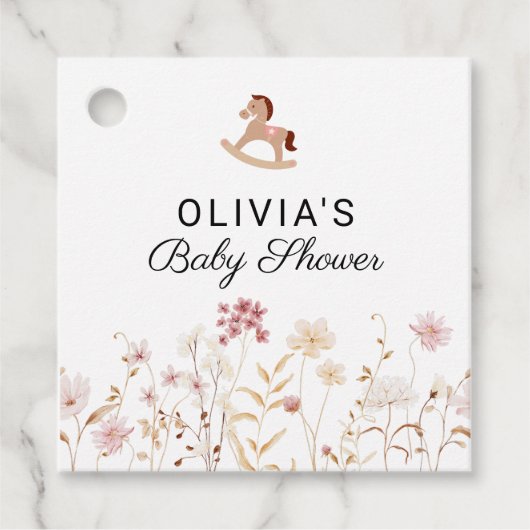 Wildflower Floral Boho Baby shower Souvenir Gift Bedankjes Labels (Voorkant)