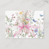 Wildflower Floral Bow Baby Shower Diaper Raffle Informatiekaartje (Achterkant)