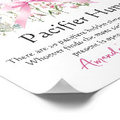 Wildflower Floral Bow Baby Shower Pacifier Hunt Poster (Hoek)