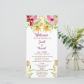Wildflower Floral bruiloft ceremonie programma (Staand voorkant)
