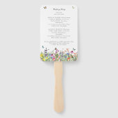 Wildflower Floral bruiloft programma Handwaaier (Achterkant)