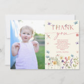 Wildflower Floral Butterfly Afbeelding Verjaardags Bedankkaart (Voorkant)