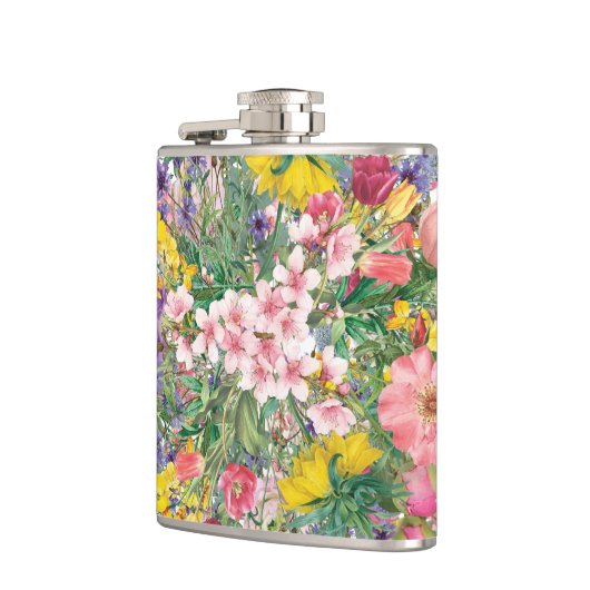 Wildflower Floral Design Natuur Geïnspireerd Heupfles (Links)