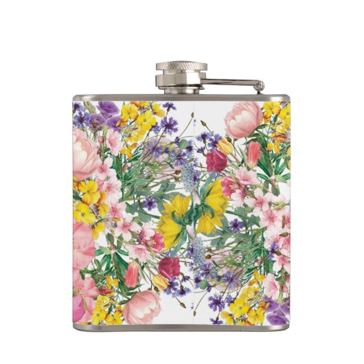 Wildflower Floral Design Natuur Geïnspireerd Heupfles (Achterkant)