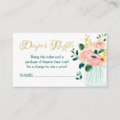 Wildflower Floral Diaper Raffle Ticket Informatiekaartje (Voorkant)