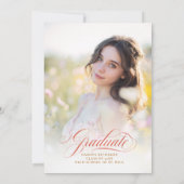 Wildflower Floral Elegant Garden Herfst Afstuderen Kaart (Achterkant)