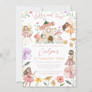 Wildflower Floral Garden Girl Fairy Verjaardag Kaart