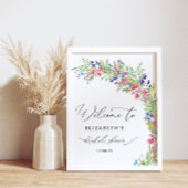 Wildflower Floral Garden Vrijgezellenfeest Welkom Poster