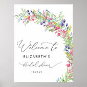 Wildflower Floral Garden Vrijgezellenfeest Welkom Poster (Voorkant)