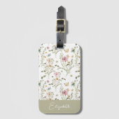 Wildflower Floral gepersonaliseerde naam Bagagelabel (Voorkant (verticaal))