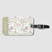 Wildflower Floral gepersonaliseerde naam Bagagelabel (Voorkant (horizontaal))