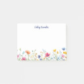 Wildflower Floral gepersonaliseerde naam briefpapi Post-it® Notes (Voorkant)