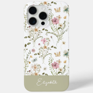 Wildflower Floral gepersonaliseerde naam iPhone 15 Pro Max Hoesje