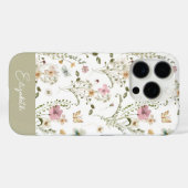 Wildflower Floral gepersonaliseerde naam Case-Mate iPhone Case (Achterkant (horizontaal))