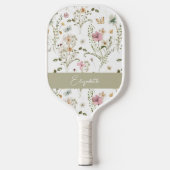 Wildflower Floral gepersonaliseerde naam Pickleball Paddle (Voorkant)