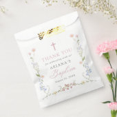 Wildflower Floral Girl Baptism Bedankzakje (Gezegeld)