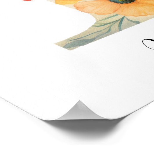 Wildflower Floral Initiaal Letter I Print (Hoek)