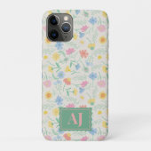 Wildflower Floral iPhone / iPad hoesje met initial (Achterkant)
