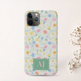 Wildflower Floral iPhone / iPad hoesje met initial