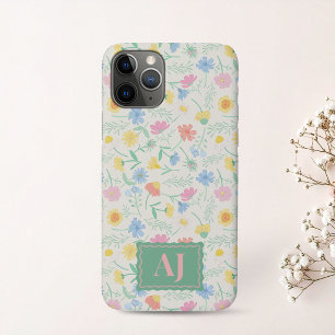 Wildflower Floral iPhone / iPad hoesje met initial