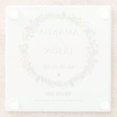 Wildflower Floral krans bruiloft dank u gunst Glazen Onderzetter (Achterkant)