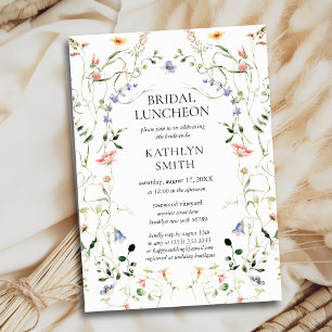Wildflower Floral krans tuin bruids lunch Kaart