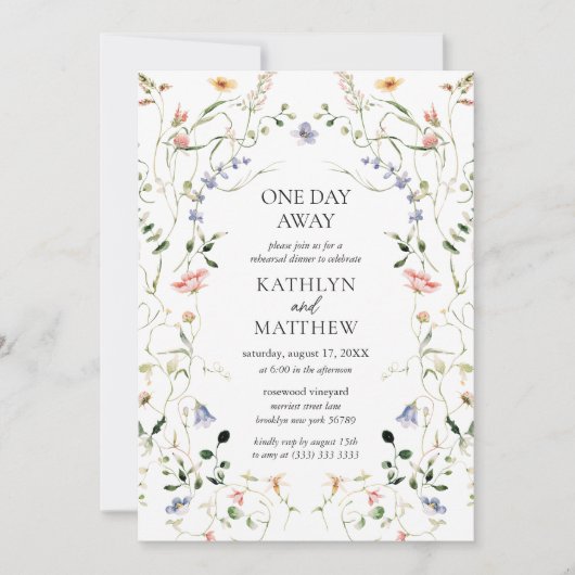 Wildflower Floral krans tuin op een dag afstand Kaart (Voorkant)