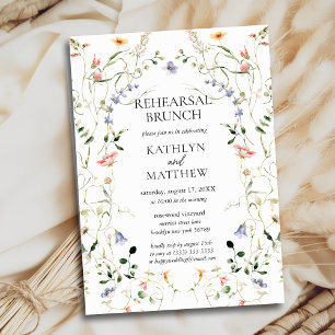 Wildflower Floral krans Tuin repetitie brunch Kaart