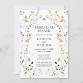 Wildflower Floral Krans Tuin repetitie diner Kaart (Voorkant)