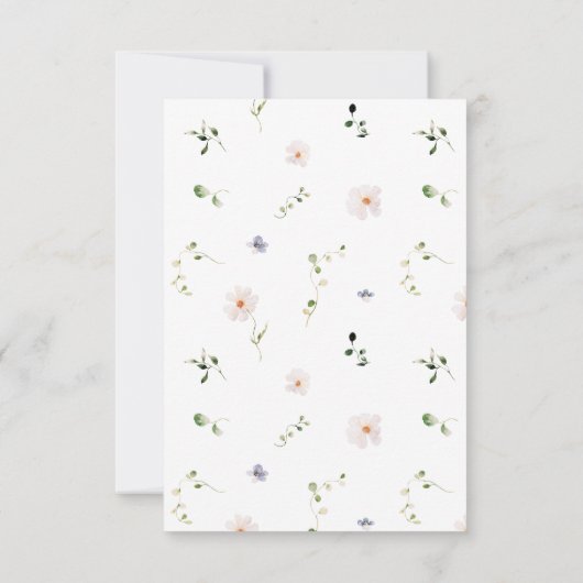 Wildflower Floral Krans Tuin Waterverf Bruiloft Save The Date (Achterkant)