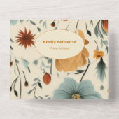 Wildflower Floral Lijst Baby shower All In One Uitnodiging (Achterkant)