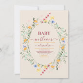 Wildflower Floral Lijst Baby shower Kaart (Voorkant)
