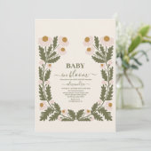 Wildflower Floral Lijst Baby shower Kaart (Staand voorkant)