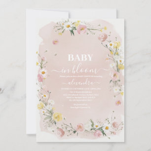 Wildflower Floral Lijst Baby shower Kaart