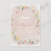 Wildflower Floral Lijst Diapper Raffle Informatiekaartje (Voorkant)
