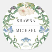 Wildflower Floral Meadow Lente Bruiloft Seals Ronde Sticker (Voorkant)