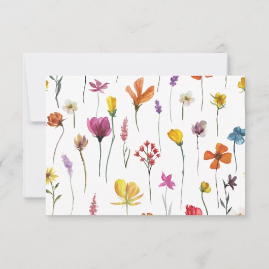 Wildflower Floral Meadow response cards RSVP (Achterkant)