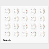 Wildflower Floral Meisje Baby shower Dank u Ronde Sticker (Vel)
