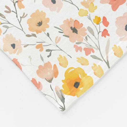 Wildflower floral Monogram Fleece Blanket (Hoek)